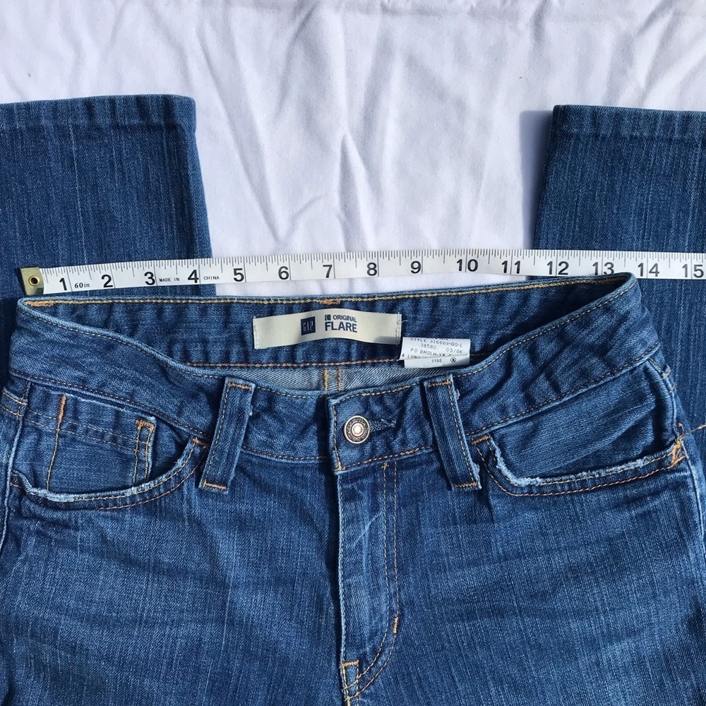 Vintage Y2K Low Rise Flare Jeans 4 Long 27 W - Picture 8 of 9